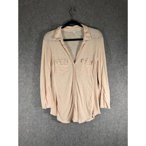 Standard James Perse WomensButton Up Shirt Top Size 4 XL pink Long Sleeve Casual - Picture 1 of 7